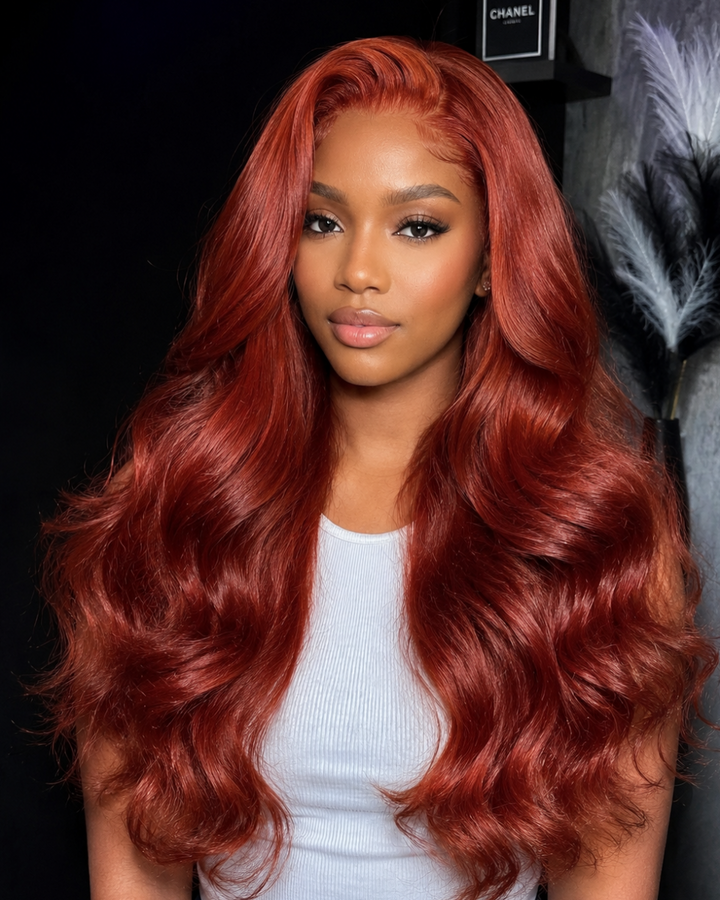 eullair Reddish Ginger Lace Front Human Hair Wig | 13x4 & 6x4 HD Lace, Pre-Colored & Ready to Wear