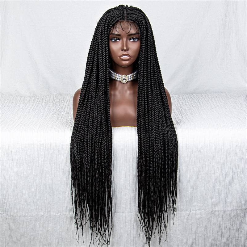 Dolores-WTBX-013 Super Long 40' Full Lace Braided Wigs For Women Middle Part Synthetic Fiber Box Braid Wigs With Baby Hair