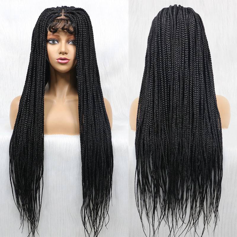 Cynthia-Middle Part 4x4 Lace Front PRO BOX Twist Braid Wigs Glueless Soft Long Braided Wig Synthetic Hair Wigs For Women Girls