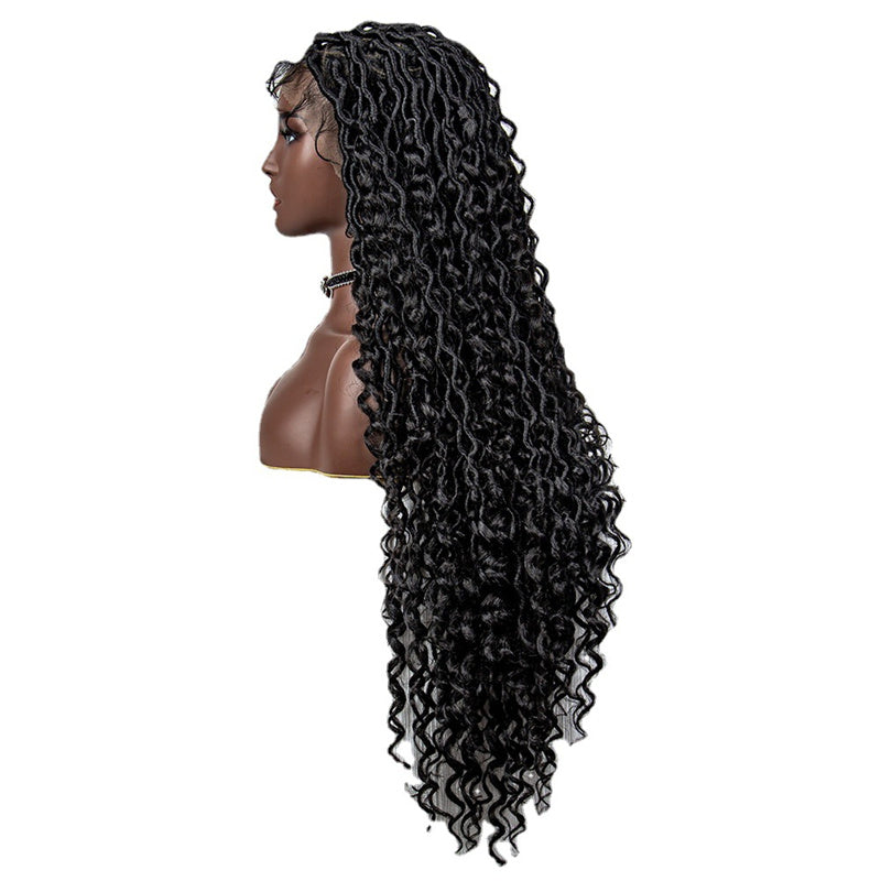 Karida-WRGM-026 36inch Lace Braided Wigs For Women Twisted Synthetic Full Lace Wig Super Lightweight Soft Faux Locs Crochet Braids Hair Wigs