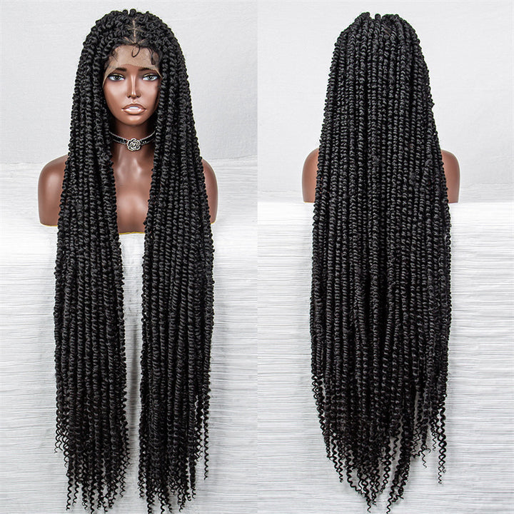 Arabela-WTPS-025 Extra Long 40" Full Lace Braiding Hair Wig Soft Lightweight Twisted Knotless Braided Wigs With Baby Hair For Black Women