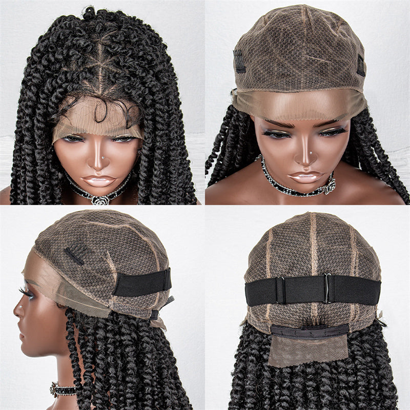Arabela-WTPS-025 Extra Long 40" Full Lace Braiding Hair Wig Soft Lightweight Twisted Knotless Braided Wigs With Baby Hair For Black Women