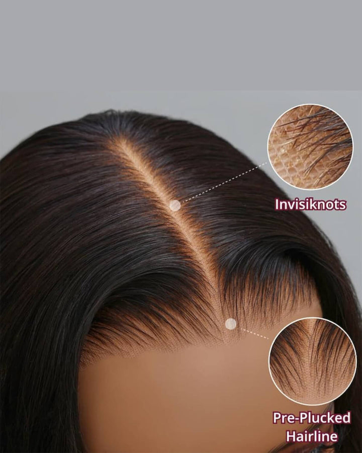 eullair Custom Colored 1B Ombre Bob Straight Wig Widows Peak Hairline 13x6 Skin Melt Lace Frontal Wig