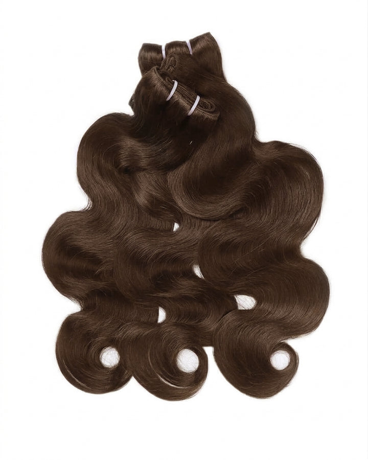 eullair 15A #4 Body Wave Brown Human Hair Bundles Virgin Unprocessed Raw 100% Human Hair Extensions