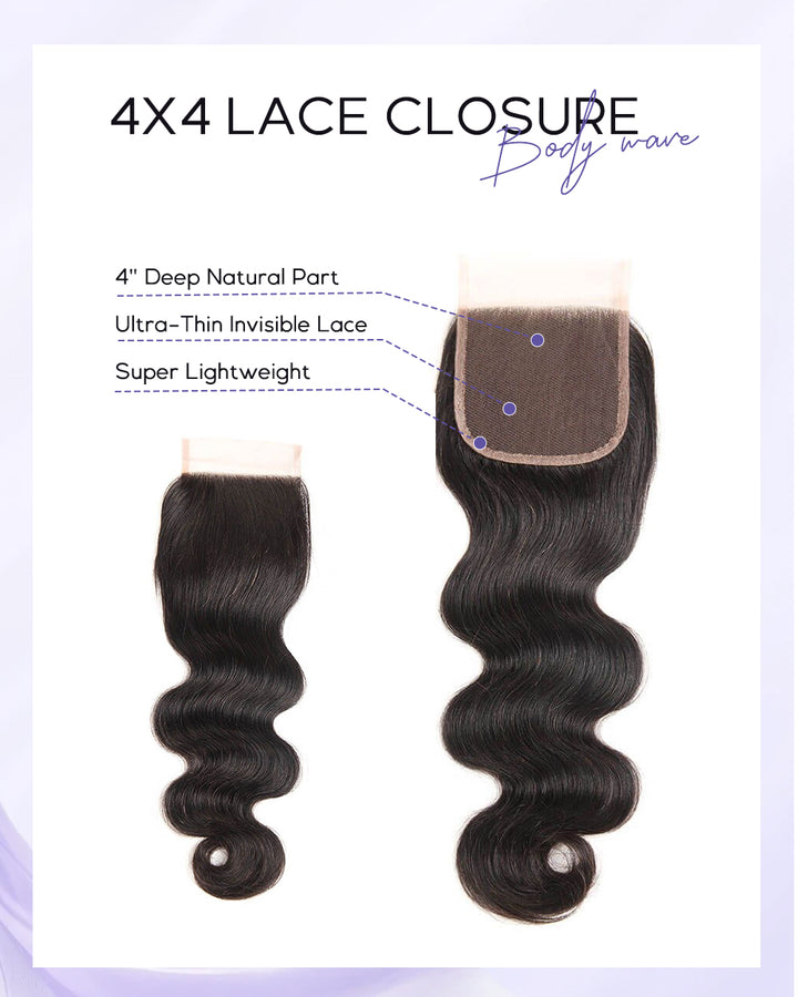 eullair 1 Piece 4x4/5x5 Lace Frontal Medium Brown 10-20 Inches Virgin Human Hair
