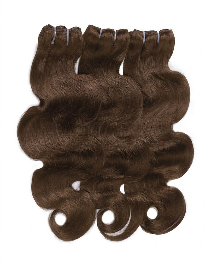 eullair 15A #4 Body Wave Brown Human Hair Bundles Virgin Unprocessed Raw 100% Human Hair Extensions