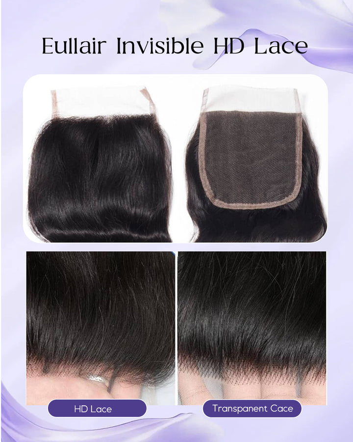 eullair 1 Piece 4x4/5x5 Lace Frontal Medium Brown 10-20 Inches Virgin Human Hair