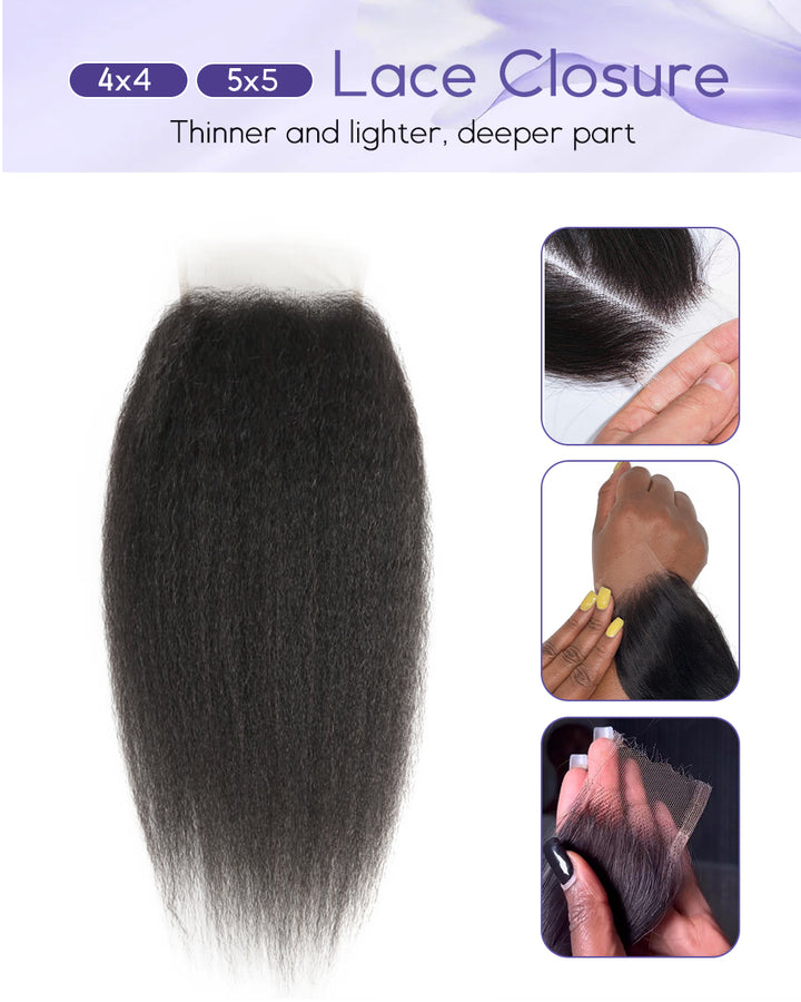 eullair 1 Piece 4x4/5x5 Lace Frontal Medium Brown 10-20 Inches Virgin Human Hair