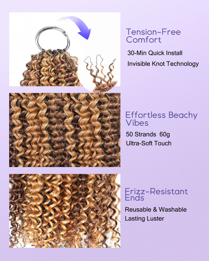 eullair #4/27 Highlight Brown 3C-A4 Kinky Curly Crochet Hair For Miracle Knots Soft Lightweight Defined Curl Pattern Natural Style