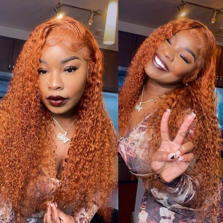 Be Fabulous! eullair Orange Ginger 30HL Curly Lace Front Wig | Copper Hair Color