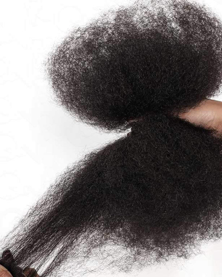 eullair 100% Human Hair Bulk for Braiding & Dreadlocks - Natural Black Afro Kinky Texture