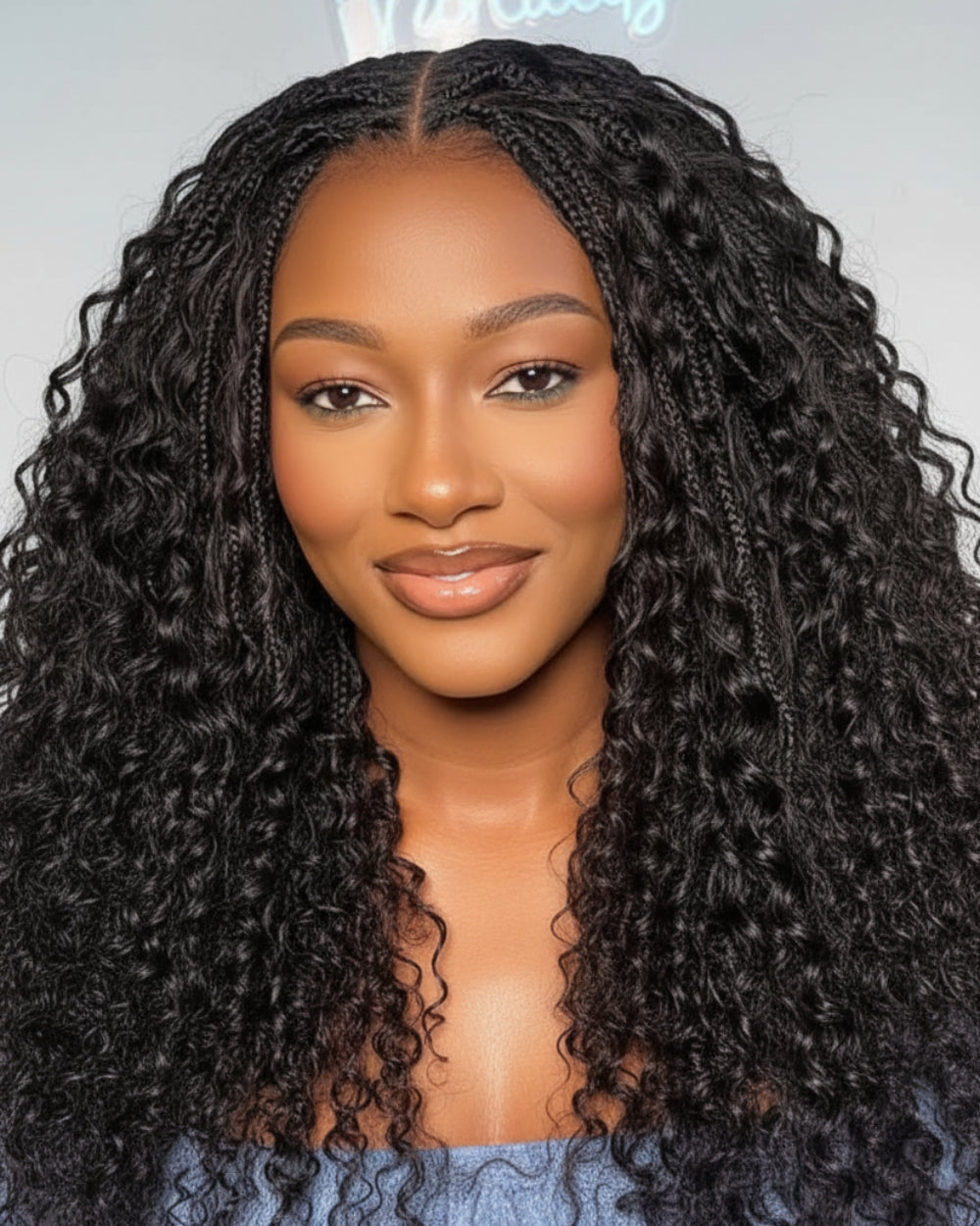 eullair Burmese Curly Boho Human Hair for Braiding Hair Bulk Remy Hair Extensions for Women 100G/Pack No Weft Natural Black