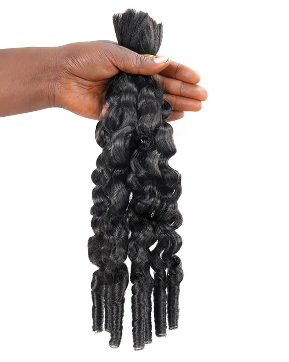 eullair Burmese Curly Boho Human Hair for Braiding Hair Bulk Remy Hair Extensions for Women 100G/Pack No Weft Natural Black