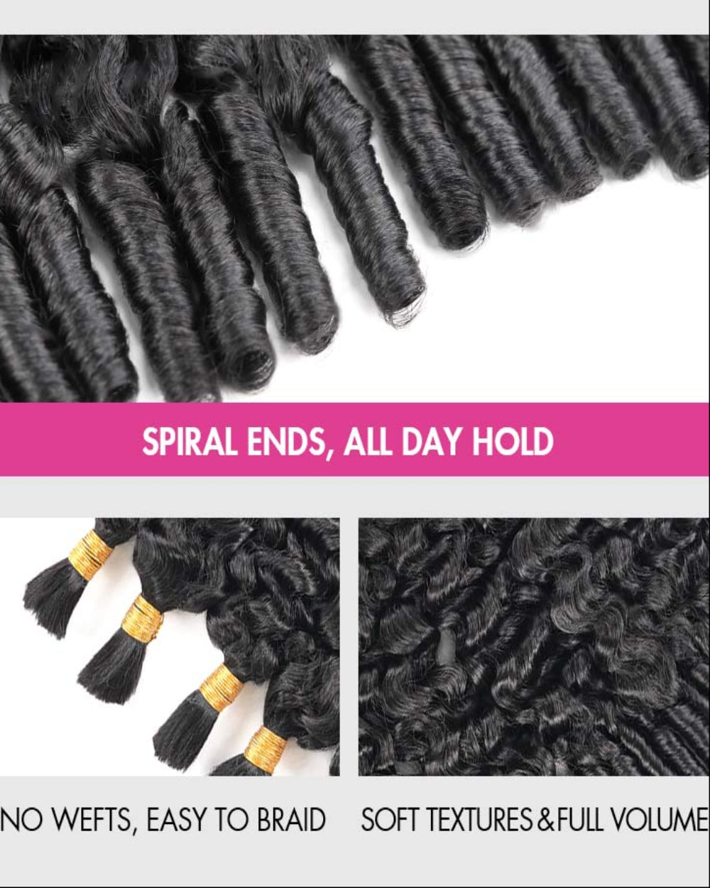 eullair Burmese Curly Boho Human Hair for Braiding Hair Bulk Remy Hair Extensions for Women 100G/Pack No Weft Natural Black