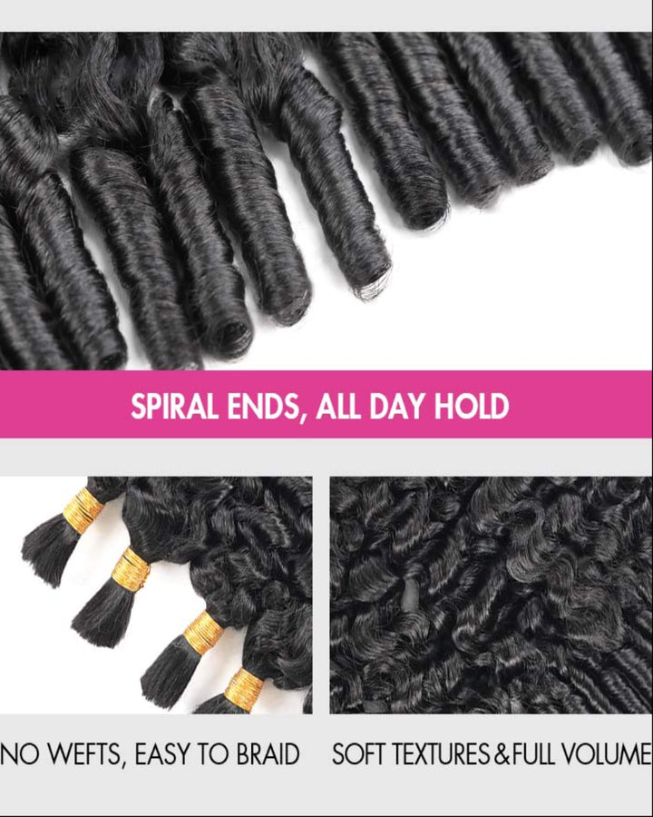 eullair Burmese Curly Boho Human Hair for Braiding Hair Bulk Remy Hair Extensions for Women 100G/Pack No Weft Natural Black