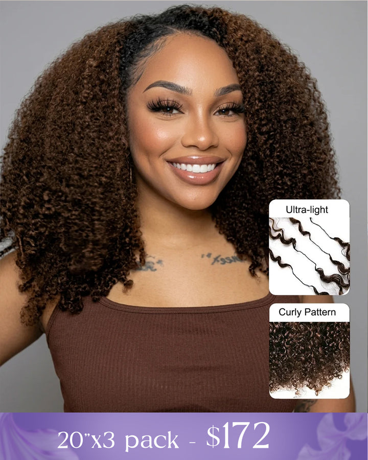 eullair #4 Chocolate Brown Curly Crochet Hair Soft Lightweight Defined Curl Pattern Natural Style