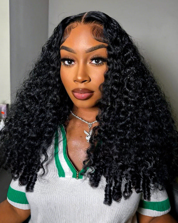 All Texture|eullair Burmese Curly Kim K 2x6 Lace Closure Wig Human Hair Wig Transparent Lace Wig