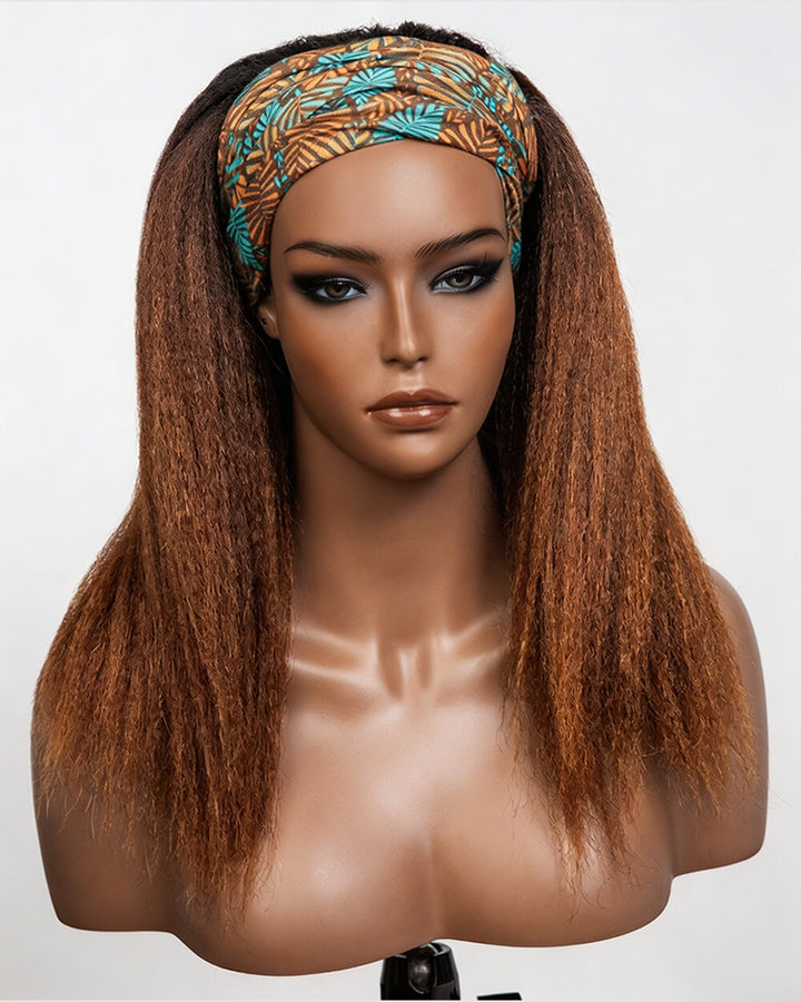 eullair 1B/27 Color Yaki Straight  Headband Wig Ice Silk Band Natural Look Beginner Friendly