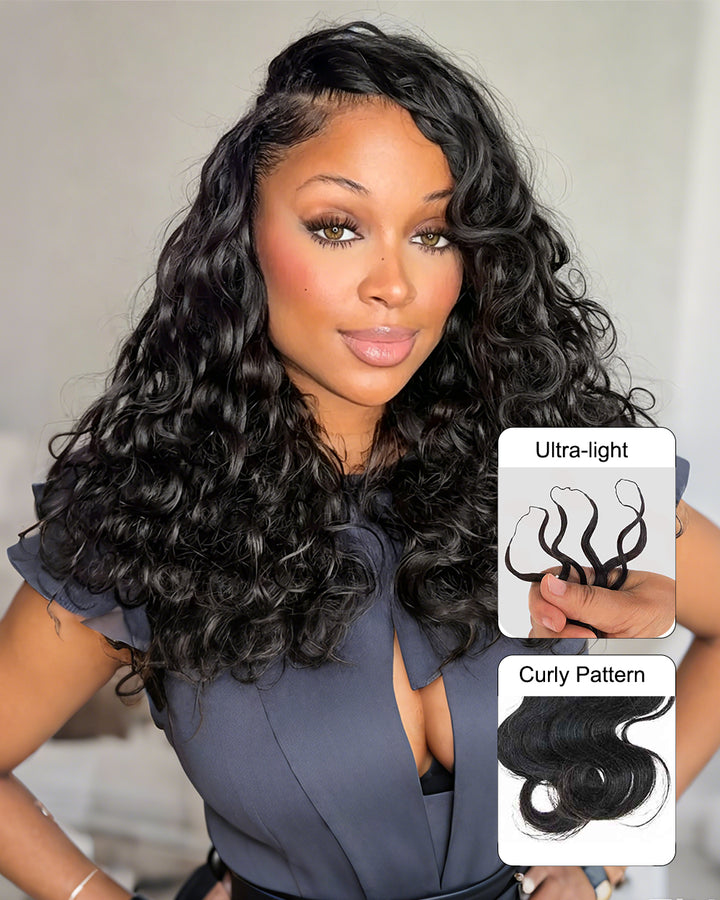 eullair Body Wave Crochet Hair - 60g Pack (50 Strands) for Extra Volume