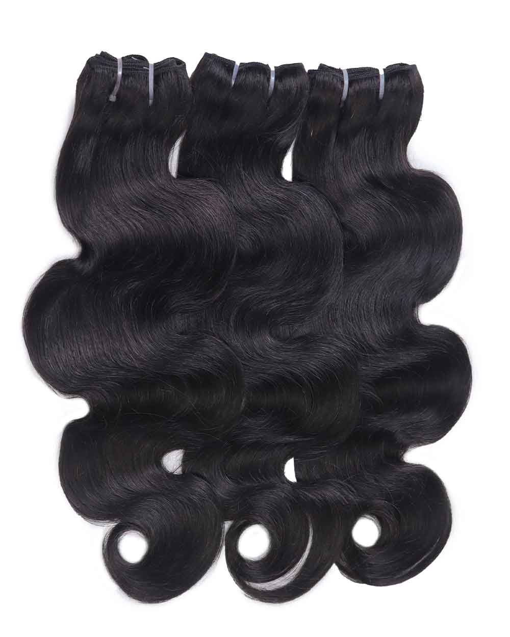 eullair 15A Raw Super Double Drawn Body Wave Bundles Human Quick Weave 3/4 Bundles No Tangle