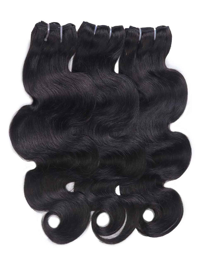 eullair 15A Raw Super Double Drawn Body Wave Bundles Human Quick Weave 3/4 Bundles No Tangle