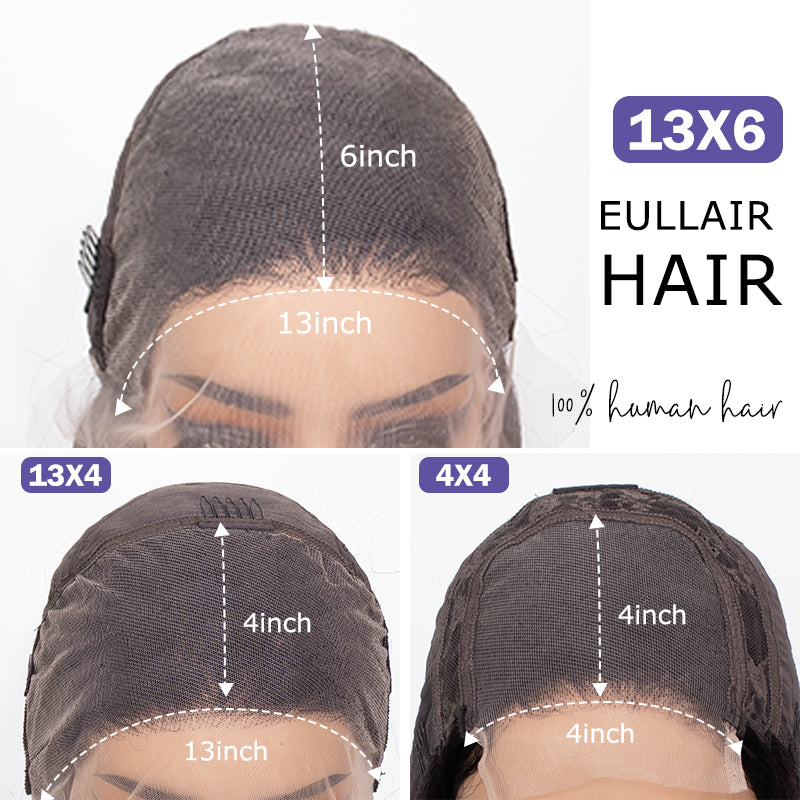 eullair Brown with Blonde Highlight Crimped Wavy Wig With Curling Iron Skunk Stripe Human Hair Lace Frontal Wig