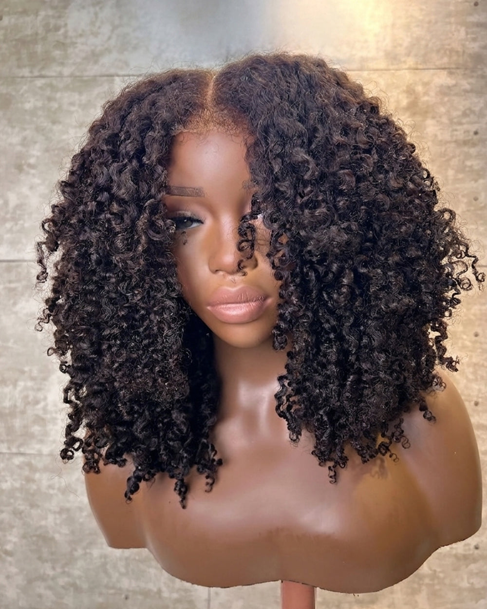 eullair Kinky Curly 4C Edges Invisi Strap Snug Fit Laid Flat 360 Transparent Lace Wig with Curly Baby Hair All