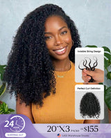 【US Warehouse Shipping】eullair Feather Crochet Curly Hair - 3C-4A Kinky Coily 100% Human Hair Pre-Looped