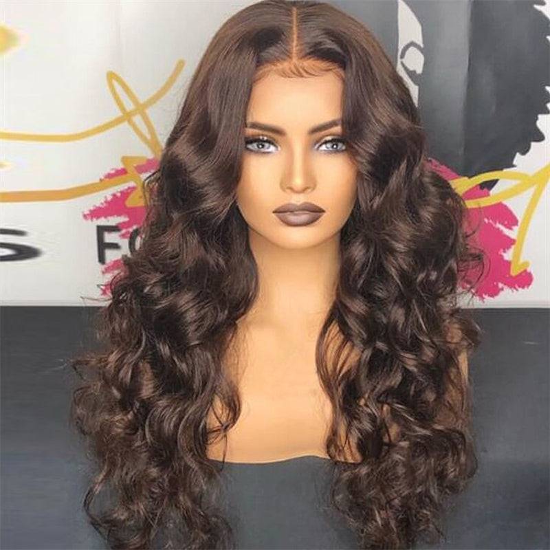 13x4 Transparent Lace Wig | eullair Perfect Chocolate Brown Frontal Wig For Brown Skin Women