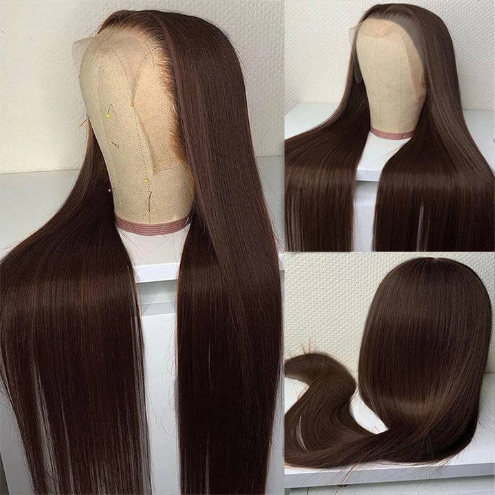 13x4 Transparent Lace Wig | eullair Perfect Chocolate Brown Frontal Wig For Brown Skin Women