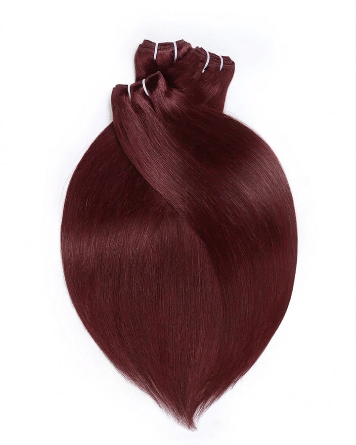 eullair 15A 99J Burgundy Red Straight Human Hair Bundles Virgin Unprocessed Raw 100% Human Hair Extensions
