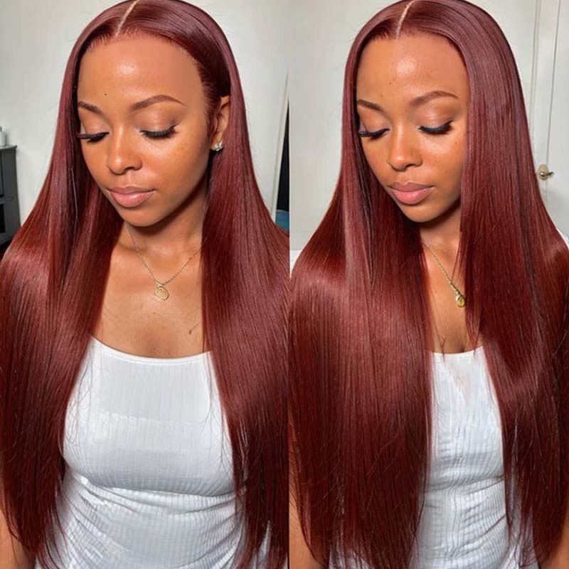 Flash Sale $169=26inch 13x6 Pre Colored Lace Frontal Wig Body Wave/Straight Human Hair Wig For Black Women