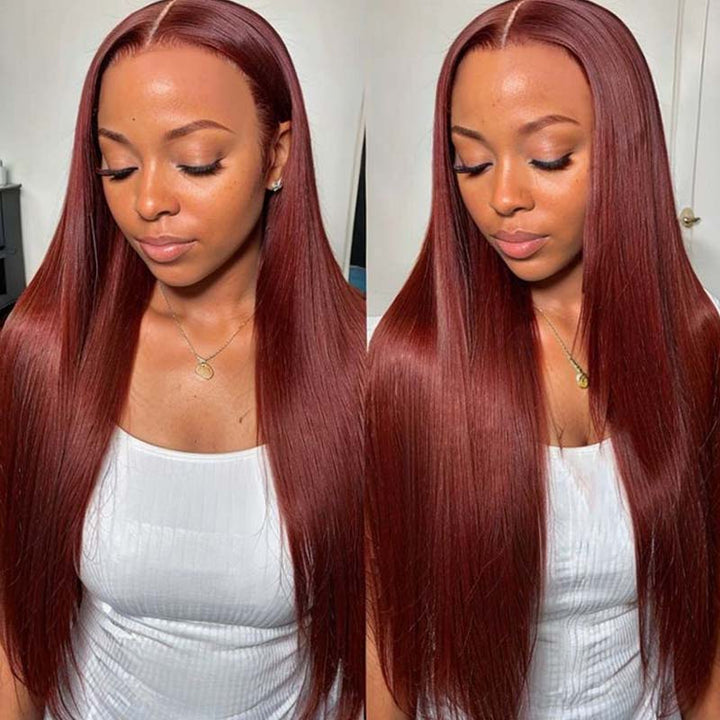 Flash Sale $169=26inch 13x6 Pre Colored Lace Frontal Wig Body Wave/Straight Human Hair Wig For Black Women