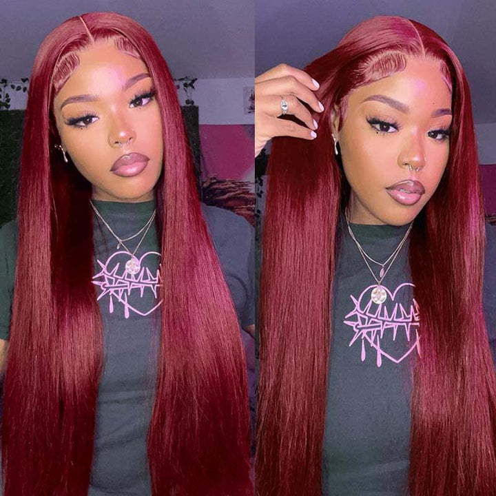 Flash Sale $159=28inch Wig| eullair TikTok Trendy Bomb Pre Colored 13x4 Lace Frontal Human Hair Wig Invisible Lace