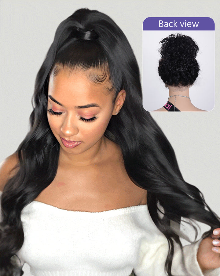 eullair Body Wave Invisi-String Snug Fit 360 Lace Frontal Glueless Wig Lace Parting Anywhere