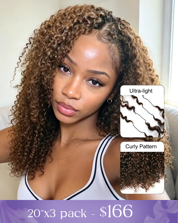 eullair #4 Chocolate Brown Curly Crochet Hair Soft Lightweight Defined Curl Pattern Natural Style