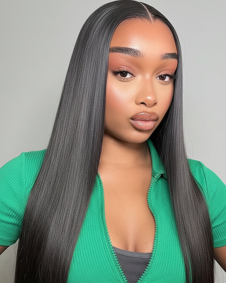 eullair Glueless Straight Human Hair Wigs 13x4 4x6 Drawstring Transparent Frontal Wig | Undetectable Lace