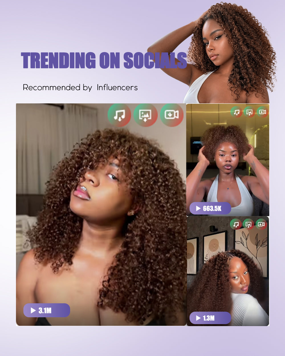 eullair #4 Chocolate Brown Burmese Curly Crochet Hair Lightweight Defined Curl Pattern Natural Look