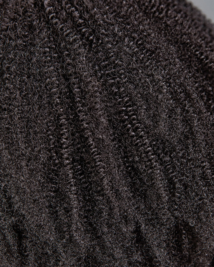 eullair 4B-4C Afro Kinky Curly No Leave Out No Gel V Part Wig With Elastic Drawstring Human Hair Wig Beginner Friendly