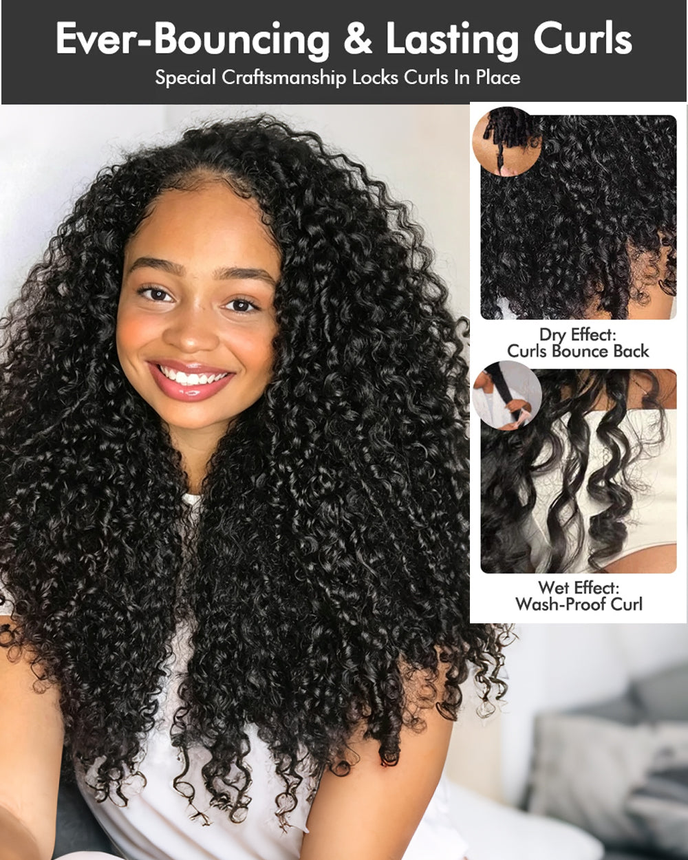 eullair Burmese Curly Raw Cambodian Hair Bundles Extensions 3/4 Pcs with 4x4 5x5 13x4 Closur/Frontal for Sew In Quick Weave Double Drawn Thick Ends Ultra