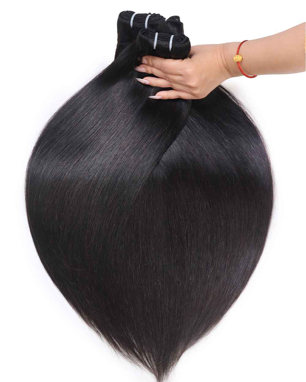 eullair 15A Raw Hair Bundles Straight Human Virgin Hair Weave 3/4 Bundles Repeated Washes Maintain Silky Texture