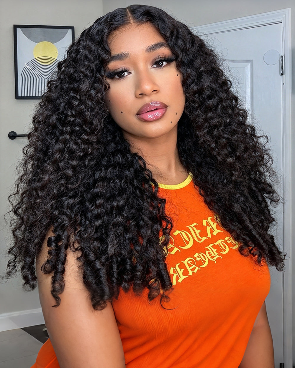 eullair Super Double Drawn Wigs Paring Max 6X4 13X4 Burmese Curl Glueless Wigs 250% Density Drawstring Wig