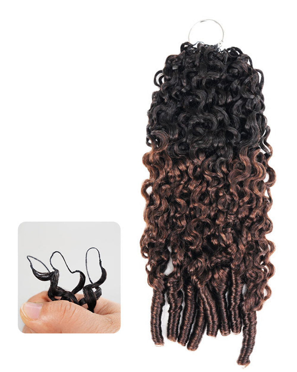 eullair T1B/4 Ombre Luxury 100% Human Hair Burmese Curls | Pre-Separated Boho Braiding Hair