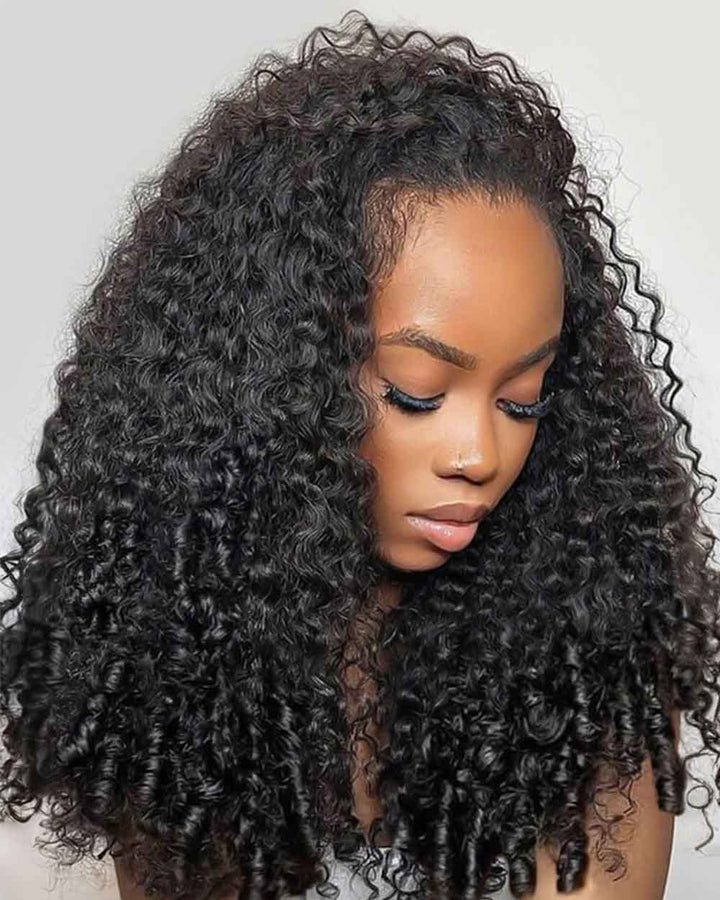 eullair Real Raw Burmese Curly Spiral Curls Ends Human Hair Bundles Deal Virgin Hair Weave 3/4 Bundles