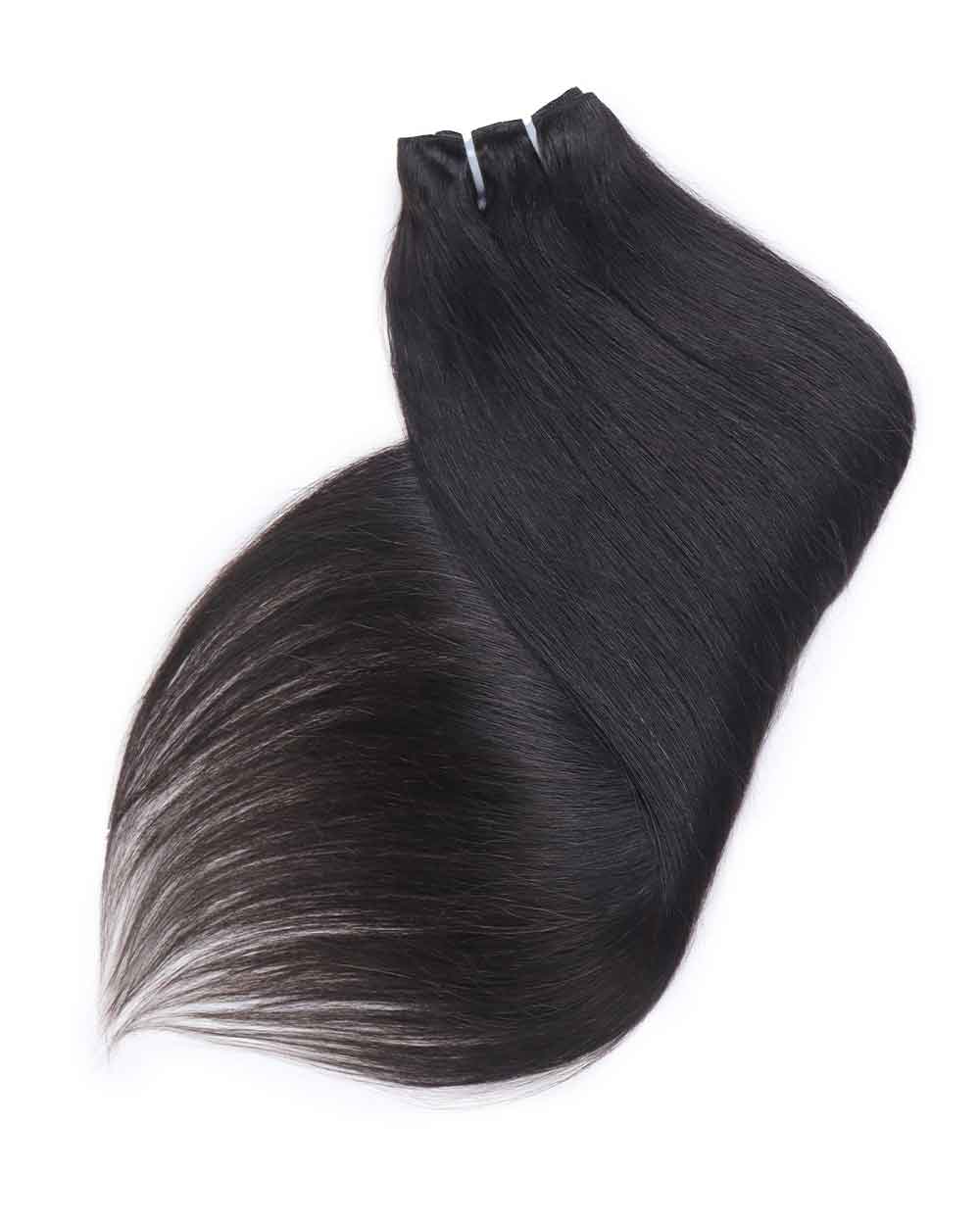 eullair 15A Raw Hair Bundles Straight Human Virgin Hair Weave 3/4 Bundles Repeated Washes Maintain Silky Texture