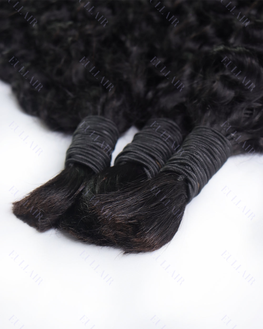 eullair Burmese Curly Boho Human Hair for Braiding Hair Bulk Remy Hair Extensions for Women 60G/Pack No Weft Natural Black