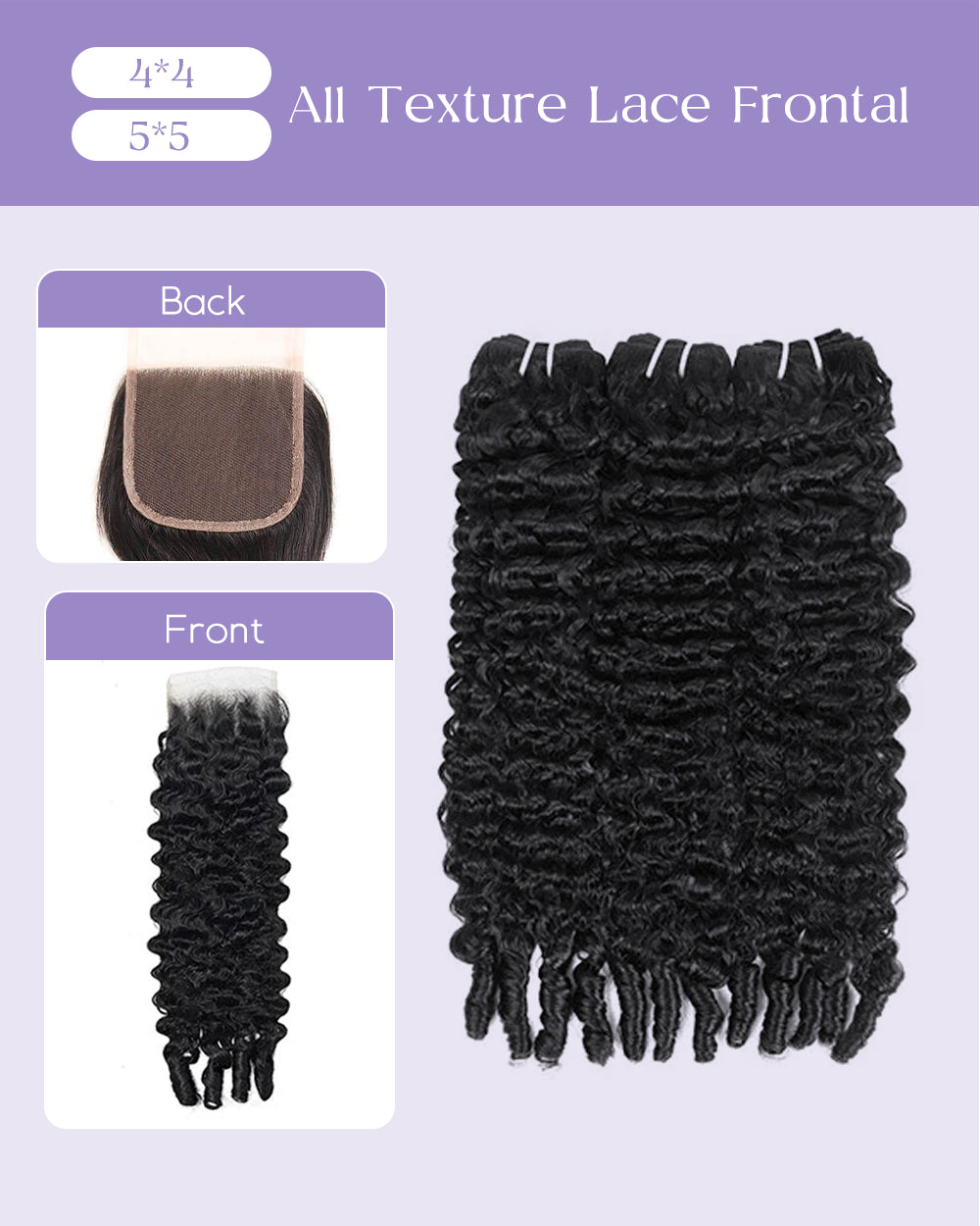 eullair Burmese Curly Raw Cambodian Hair Bundles Extensions 3/4 Pcs with 4x4 5x5 13x4 Closur/Frontal for Sew In Quick Weave Double Drawn Thick Ends Ultra