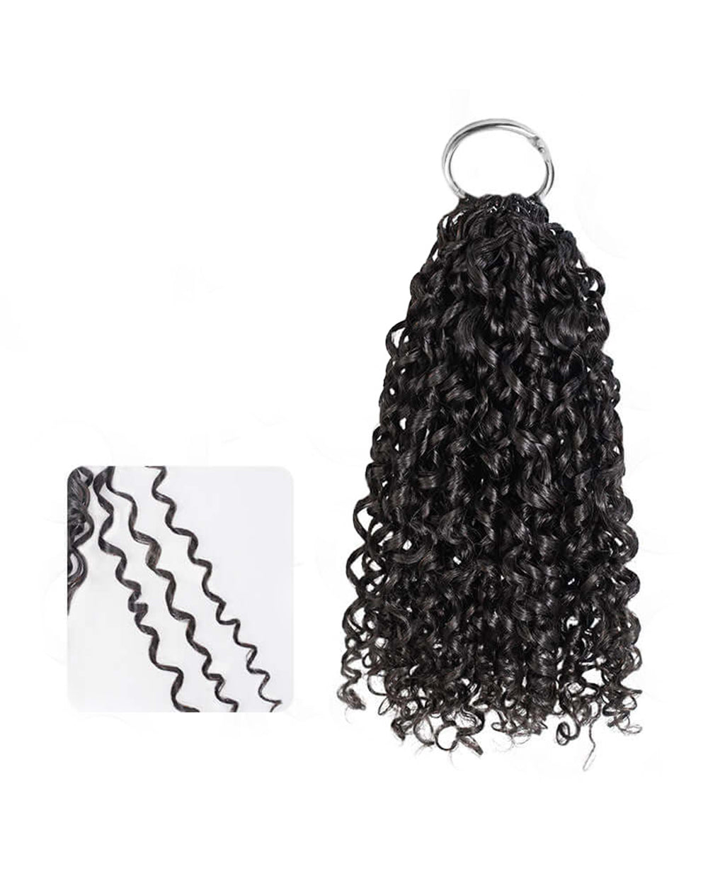 eullair Pixie Curly Feather Crochet Spiral Curl Human Hair Extensions - Pre-Looped For Miracle Knots