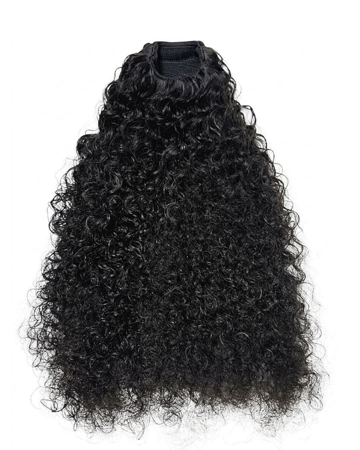 eullair Natural Curly Human Hair Drawstring Ponytail Curly Hair Extensions For Black Women