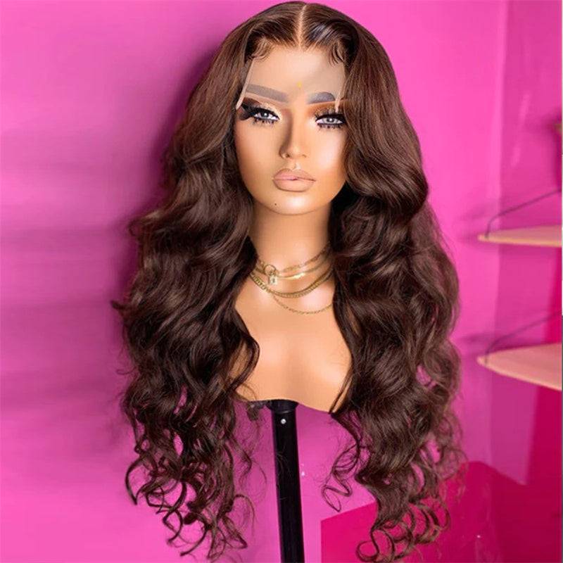 13x4 Transparent Lace Wig | eullair Perfect Chocolate Brown Frontal Wig For Brown Skin Women